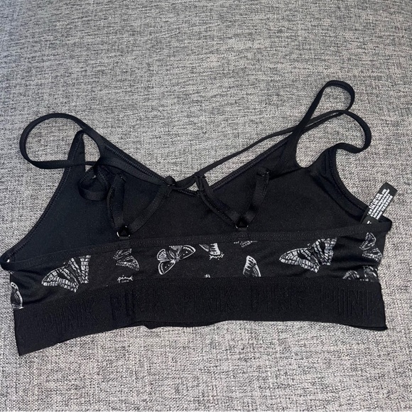 Victoria’s Secret Pink Black Butterfly Sports Bra Size Small - Picture 4 of 5